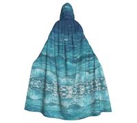 YYHWHJDE The Deep Blue Sea Pattern Halloween Cape à capuche pour adulte sans fermeture éclair, confortable pour les fêtes costumées