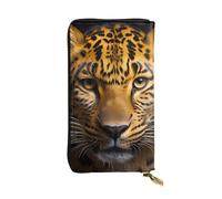 YYHWHJDE The Deep Eyed Leopard Picture Portefeuille long en cuir de qualité conçu pour les filles et les femmes tendance 19 x 10,5 cm, Noir , Taille unique