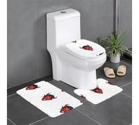 YYHWHJDE The Devil's Face Picture Lot de 3 tapis de sol pour salle de bain, tapis de douche, antidérapant, séchage rapide