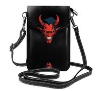 YYHWHJDE The Devil's Face Picture Téléphone portable pour femme avec prépuce en cuir et bandoulière réglable