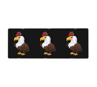 YYHWHJDE The Eagle Wears a Gorgeous Rose Hat Picture Tapis de souris extra large pour bureau d'ordinateur Clavier de jeu antidérapant Version épaisse 30,5 x 80 cm