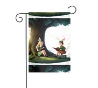 YYHWHJDE The Elf of Learning Magic Books Prints Drapeau de jardin Décoration de cour 30,5 x 45,7 cm pour jardin, terrasse, balcon