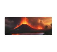 YYHWHJDE The Erupting Kilauea Tapis de souris extra large Motif volcan Forte adhérence, durable, bord de verrouillage précis 30,5 x 80 cm
