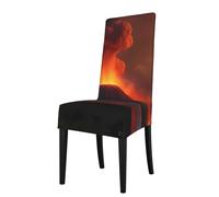 YYHWHJDE The erupting Kilauea Volcano Housse de protection pour chaise de salle à manger - Doux, confortable, infroissable, élastique, s'adapte à la plupart des chaises sans accoudoirs