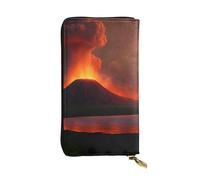 YYHWHJDE The erupting Kilauea Volcano Portefeuille long en cuir de qualité conçu pour les filles et les femmes tendance 19 x 10,5 cm, Noir , Taille unique