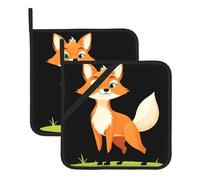 YYHWHJDE The Fox That Lights up The Forest Prints Lot de 2 maniques isolantes carrées anti-brûlures et isolantes thermiques imperméables 20,3 x 20,3 cm