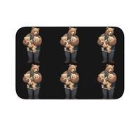 YYHWHJDE The Friendly Bear Family Picture Tapis de sol en velours avec bord verrouillable pour chambre à coucher, salon, dortoir, décoration de la maison