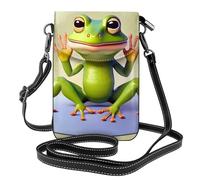 YYHWHJDE The Funny Frog Doing Yoga Prints Petit sac à bandoulière en cuir pour femme, imperméable et durable