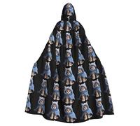 YYHWHJDE The Gentle Little Orange Cat Pattern Halloween Cape à capuche pour adulte sans fermeture éclair, confortable pour les fêtes costumées