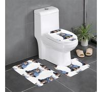 YYHWHJDE The Gentle Little Orange Cat Picture Lot de 3 tapis de sol pour salle de bain Tapis de douche antidérapant à séchage rapide