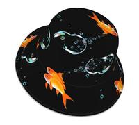 YYHWHJDE The Goldfish That Spits Bubbles Chapeau cloche réfléchissant pour homme et femme, pour voyage, camping, randonnée (noir)
