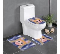 YYHWHJDE The Head of The Bull Devil Picture Lot de 3 tapis de sol pour salle de bain, tapis de douche, antidérapant, séchage rapide