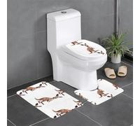 YYHWHJDE The Jumping Kangaroo Picture Lot de 3 tapis de sol pour salle de bain, tapis de douche, antidérapant, séchage rapide