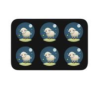 YYHWHJDE The Lamb and The Moon Picture Crystal Velvet Lock Edge Tapis de sol pour chambre à coucher, salon, dortoir, décoration de la maison