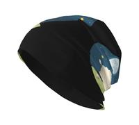 YYHWHJDE The Lamb and The Moon Prints Bonnet en tricot pour adulte - Bonnet extensible doux et confortable pour homme et femme - Noir