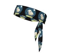 YYHWHJDE The Lamb and the Moon Prints Foulard de sport double face à séchage rapide, évacuation de l'humidité pour femmes, filles et hommes