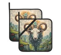 YYHWHJDE The Leader of The Valley Lot de 2 dessous de plat isolants carrés avec une corde de suspension latérale pratique pour un rangement facile