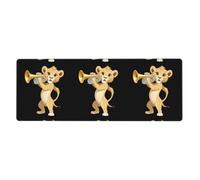 YYHWHJDE The Lion Cub Is Blowing The Trompet Pattern Tapis de souris extra large pour ordinateur de bureau, clavier de jeu antidérapant Version épaisse 30,5 x 80 cm