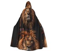 YYHWHJDE The Lion'S Gaze Cape à capuche pour adulte sans fermeture éclair, confortable pour les fêtes costumées