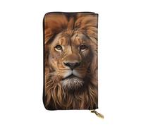 YYHWHJDE The Lion's Gaze Picture Portefeuille long en cuir conçu pour les filles et les femmes tendance, élégant et personnalisé 19 x 10,5 cm, noir, taille unique, Noir , Taille unique
