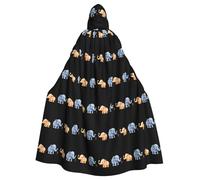YYHWHJDE The Little Ant And The Elephant Pattern Halloween Cape à capuche pour adulte sans fermeture éclair, confortable pour les fêtes costumées