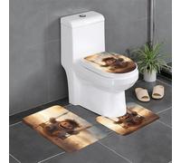 YYHWHJDE The Little Monster on The Swing Lot de 3 tapis de sol pour salle de bain, tapis de douche, antidérapant, séchage rapide