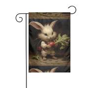 YYHWHJDE The little rabbit pulling the radis Picture Garden Flag Pole Outdoor Courtyard Decoration Double-face 30,5 x 45,7 cm