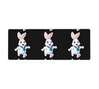 YYHWHJDE The Little White Rabbit Jumping Pattern Tapis de souris extra large pour ordinateur de bureau d'ordinateur Clavier de jeu antidérapant Version épaisse 30,5 x 80 cm