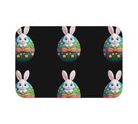 YYHWHJDE The Little White Rabbit on the Easter Egg Picture Crystal Velvet Lock Edge Floor Mat Tapis de chambre à coucher Salon Dortoir Décoration de la maison