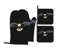 YYHWHJDE The Majestic Eagle Prints Lot de 4 couches de four résistantes à l'eau et à la chaleur pour une manipulation sûre et une longue durée de vie