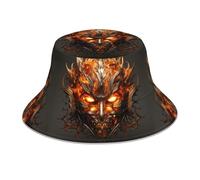 YYHWHJDE The Mask of Burning Flames Chapeau cloche réfléchissant léger, respirant, pliable pour homme et femme Noir