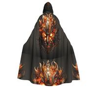YYHWHJDE The Mask of Burning Flames Picture Cape à capuche pour adulte sans fermeture éclair, confortable pour les fêtes costumées