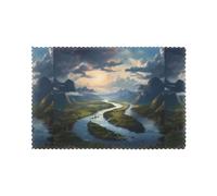 YYHWHJDE The Mighty River Prints Lot de 6 sets de table lavables résistants à la chaleur pour décoration de table de salle à manger - Épais, robustes et personnalisés