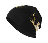 YYHWHJDE The Mouse That eats Wheat Prints Bonnet en tricot pour adulte - Bonnet extensible doux et confortable pour homme et femme - Noir