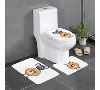 YYHWHJDE The Mouse That Stole The Bagel Prints Lot de 3 tapis de sol antidérapants (61 x 40,6 cm) pour toilettes, coiffeuses et toilettes, facile à nettoyer