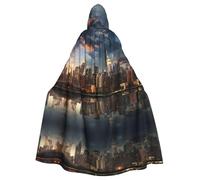 YYHWHJDE The New York City Skyline Picture Halloween Cape à capuche pour adulte pour jeux de rôle, costumes et fêtes à thème