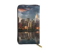 YYHWHJDE The New York City Skyline Picture Portefeuille long en cuir de qualité conçu pour les filles et les femmes tendance 19 x 10,5 cm, Noir , Taille unique