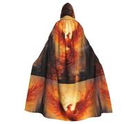 YYHWHJDE The Phoenix Reborn In Fire Picture Cape à capuche pour adulte sans fermeture éclair, confortable pour les fêtes costumées