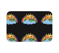 YYHWHJDE The Rainbow is Clear Picture Crystal Velvet Lock Edge Tapis de sol pour chambre à coucher, salon, dortoir, décoration de la maison