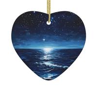 YYHWHJDE The Sea Under the Stars Image de Noël Céramique Amour Pendentif Décoration Intérieur Festival Cadeau