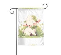 YYHWHJDE The Shy Little Sheep - Mât de drapeau de jardin - Décoration extérieure - Double face - 30,5 x 45,7 cm