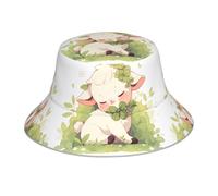 YYHWHJDE The Shy Little Sheep Picture Chapeau cloche réfléchissant léger, respirant et pliable pour homme et femme Noir