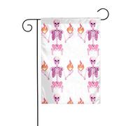 YYHWHJDE The Skeleton that Controls Desire Pattern Mât de drapeau de jardin extérieur Décoration double face 30,5 x 45,7 cm
