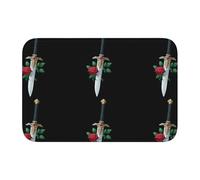 YYHWHJDE The Sword and The Rose Picture Crystal Velvet Lock Edge Tapis de sol pour chambre à coucher, salon, dortoir, décoration de la maison