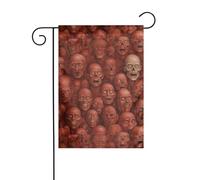 YYHWHJDE The terrifying Red Wall Picture Garden Flag Pole Outdoor Courtyard Decoration Double-face 30,5 x 45,7 cm