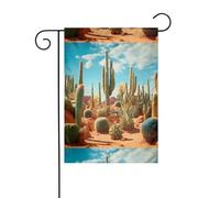 YYHWHJDE The territory of the cactus Picture Garden mât extérieur cour décoration double face 30,5 x 45,7 cm