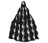 YYHWHJDE The Thinker On The Toilet Pattern Halloween Cape à capuche pour adulte sans fermeture éclair, confortable pour les fêtes costumées