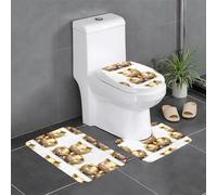 YYHWHJDE The Three Little Pig Picture Lot de 3 tapis de sol pour salle de bain Tapis de douche antidérapant à séchage rapide