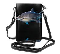 YYHWHJDE The Vicious Shark Picture Téléphone portable pour femme avec prépuce en cuir et bandoulière réglable