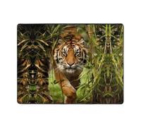 YYHWHJDE Tiger in The Jungle Prints Tapis de sol antidérapant ultra absorbant 160 x 121,9 cm - Couverture en peluche à poils longs pour salon, bureau et chambre à coucher